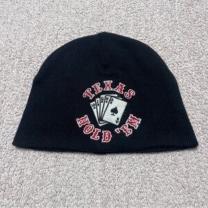 Black Texas Hold 'Em Beanie Hat